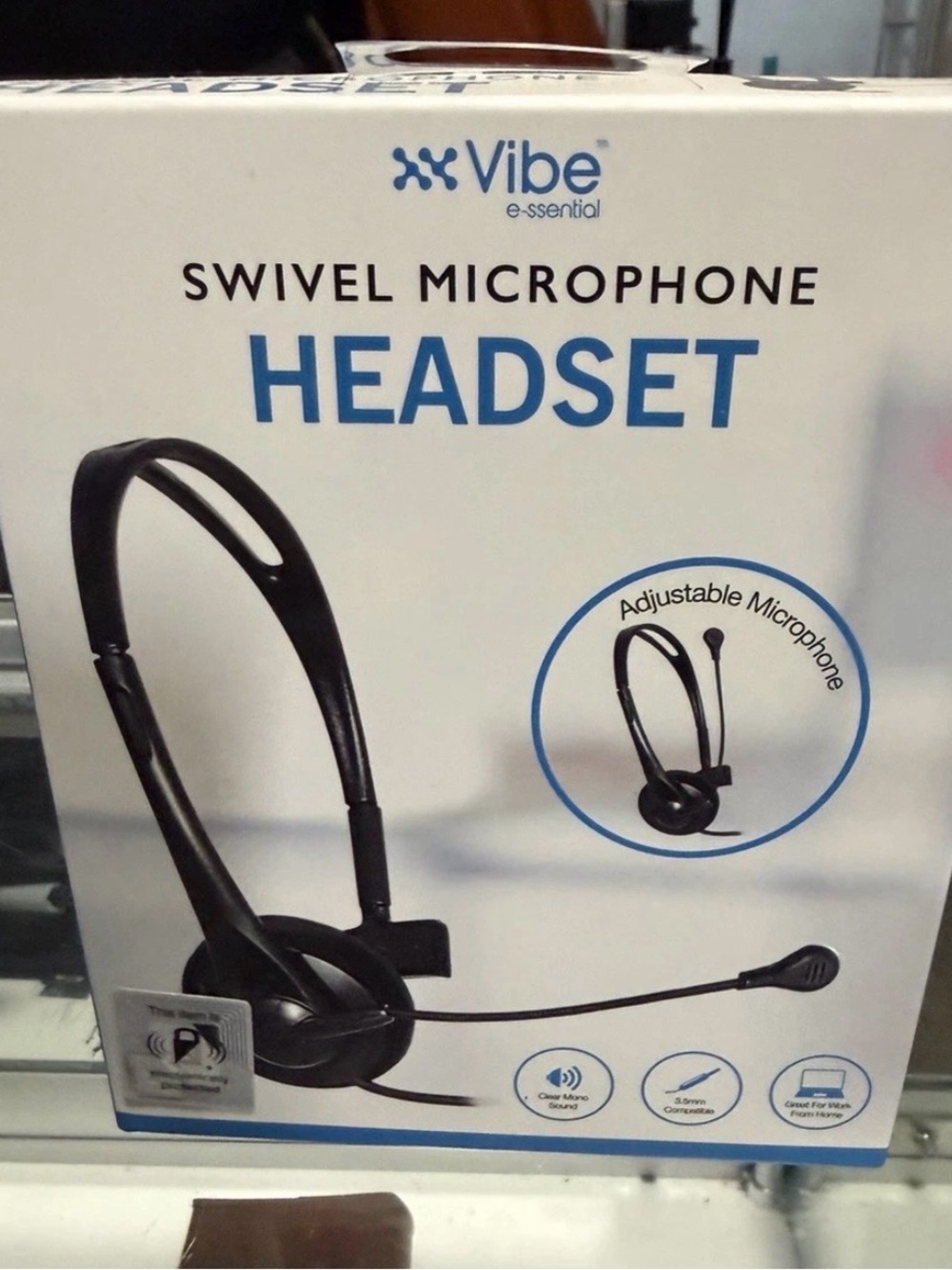 NWT Vibe Black Single-Ear Swivel Microphone Headset